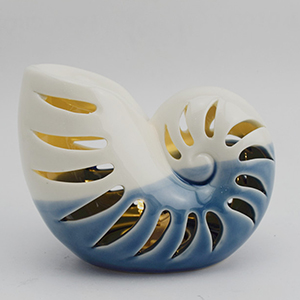 Marine conch ceramic figurines